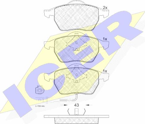 Icer 181396 - Kit pastiglie freno, Freno a disco autozon.pro