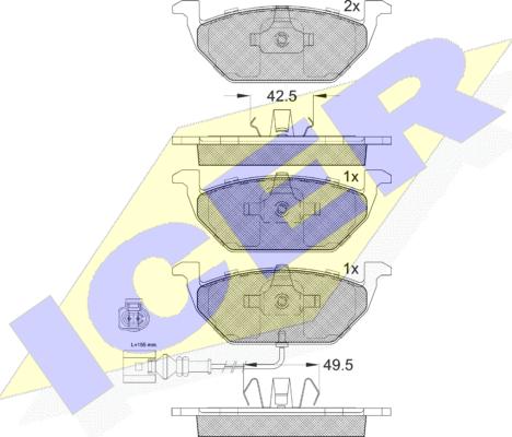 Icer 181349400 - Kit pastiglie freno, Freno a disco autozon.pro