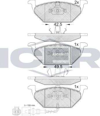 Icer 181349-071 - Kit pastiglie freno, Freno a disco autozon.pro