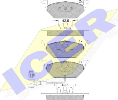 Icer 181349396 - Kit pastiglie freno, Freno a disco autozon.pro