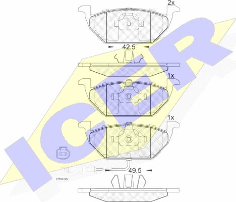 Icer 181349 - Kit pastiglie freno, Freno a disco autozon.pro