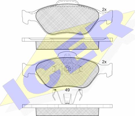 Icer 181343 - Kit pastiglie freno, Freno a disco autozon.pro