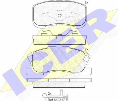 Icer 181342 - Kit pastiglie freno, Freno a disco autozon.pro