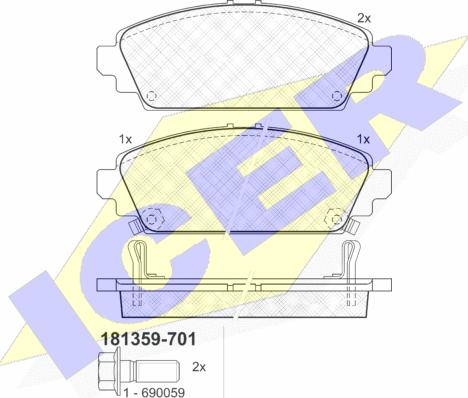 Icer 181359-701 - Kit pastiglie freno, Freno a disco autozon.pro