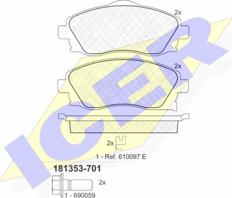 Icer 181353-701 - Kit pastiglie freno, Freno a disco autozon.pro