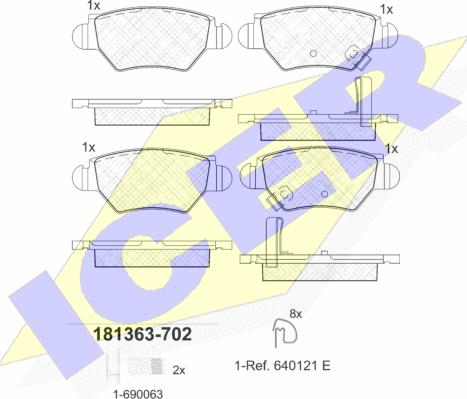 Icer 181363-702 - Kit pastiglie freno, Freno a disco autozon.pro