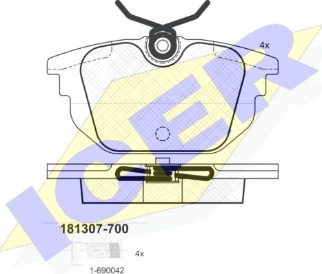 Icer 181307-700 - Kit pastiglie freno, Freno a disco autozon.pro