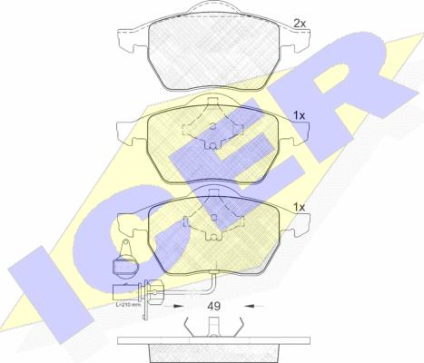 Icer 181384 - Kit pastiglie freno, Freno a disco autozon.pro