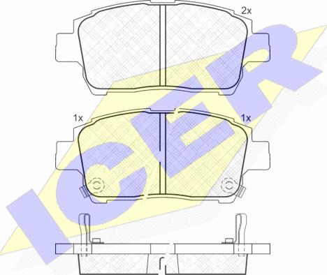 Icer 181386 - Kit pastiglie freno, Freno a disco autozon.pro