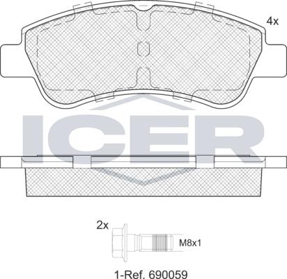 Icer 181388e1 - Kit pastiglie freno, Freno a disco autozon.pro