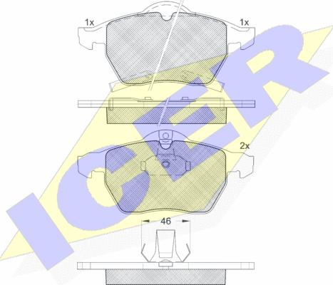 Icer 181383 - Kit pastiglie freno, Freno a disco autozon.pro