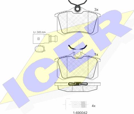 Icer 181387-203 - Kit pastiglie freno, Freno a disco autozon.pro