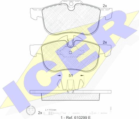 Icer 181335-203 - Kit pastiglie freno, Freno a disco autozon.pro