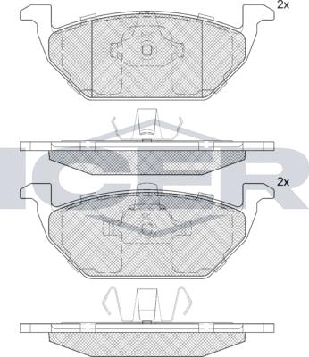 Icer 181338e1 - Kit pastiglie freno, Freno a disco autozon.pro