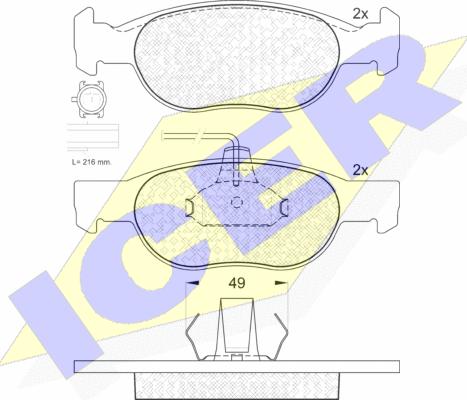 Icer 181376 - Kit pastiglie freno, Freno a disco autozon.pro