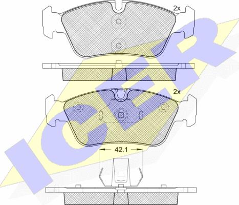 Icer 181295-396 - Kit pastiglie freno, Freno a disco autozon.pro