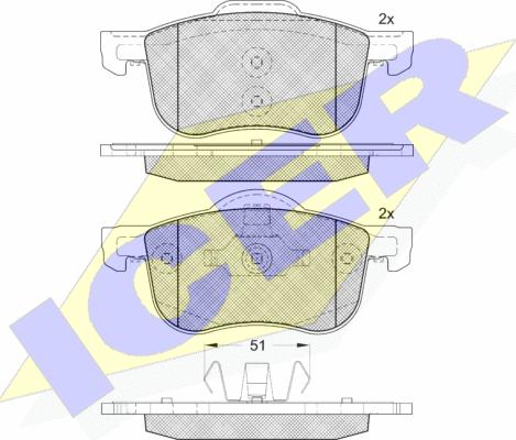 Icer 181297-203 - Kit pastiglie freno, Freno a disco autozon.pro