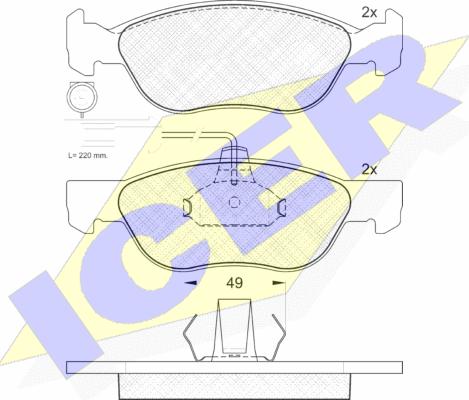 Icer 181243 - Kit pastiglie freno, Freno a disco autozon.pro