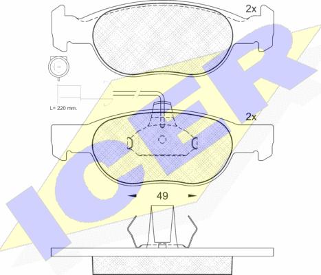 Icer 181242 - Kit pastiglie freno, Freno a disco autozon.pro