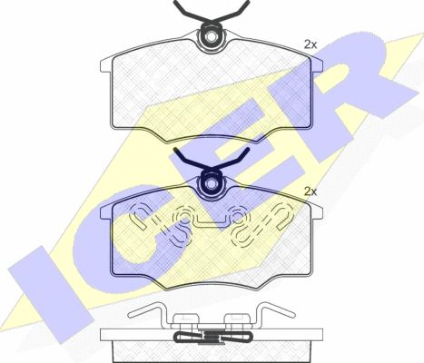 Icer 181250 - Kit pastiglie freno, Freno a disco autozon.pro