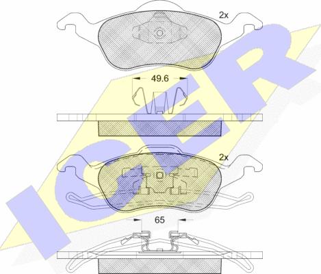 Icer 181264 - Kit pastiglie freno, Freno a disco autozon.pro