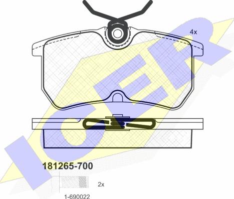 Icer 181265-700 - Kit pastiglie freno, Freno a disco autozon.pro