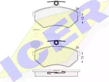 Icer 181216 - Kit pastiglie freno, Freno a disco autozon.pro