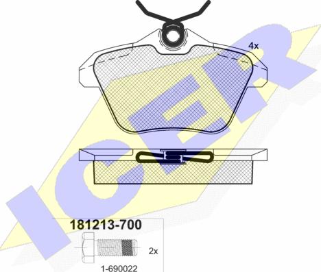 Icer 181213-700 - Kit pastiglie freno, Freno a disco autozon.pro