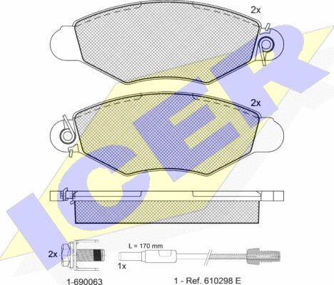 Icer 181217-203 - Kit pastiglie freno, Freno a disco autozon.pro