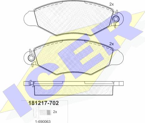 Icer 181217-702 - Kit pastiglie freno, Freno a disco autozon.pro