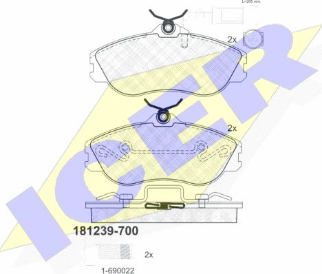 Icer 181239-700 - Kit pastiglie freno, Freno a disco autozon.pro