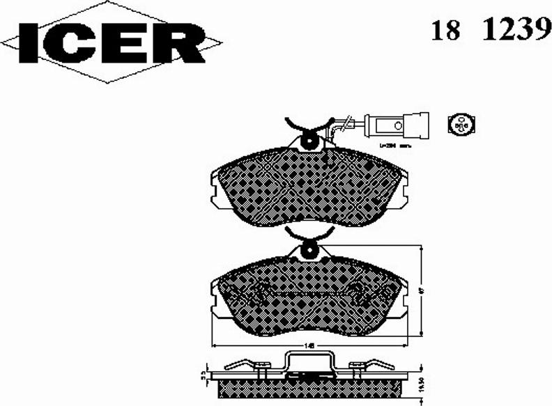 Icer 181239 - Kit pastiglie freno, Freno a disco autozon.pro