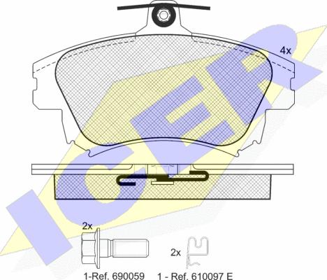 Icer 181236-208 - Kit pastiglie freno, Freno a disco autozon.pro