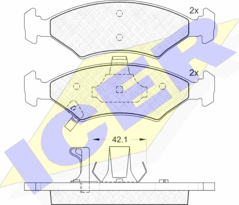 Icer 181231 - Kit pastiglie freno, Freno a disco autozon.pro