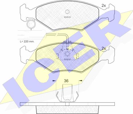 Icer 181226 - Kit pastiglie freno, Freno a disco autozon.pro