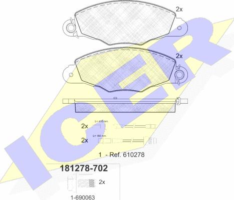 Icer 181278-702 - Kit pastiglie freno, Freno a disco autozon.pro