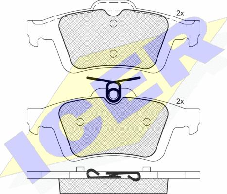 Icer 181744-396 - Kit pastiglie freno, Freno a disco autozon.pro