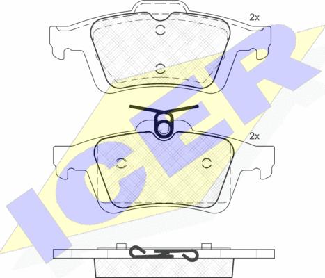 Icer 181744 - Kit pastiglie freno, Freno a disco autozon.pro