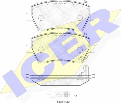 Icer 181748 - Kit pastiglie freno, Freno a disco autozon.pro