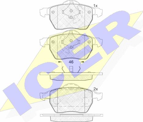 Icer 181767 - Kit pastiglie freno, Freno a disco autozon.pro