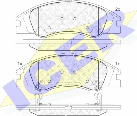 Icer 181708 - Kit pastiglie freno, Freno a disco autozon.pro