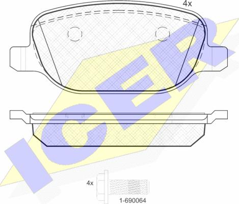 Icer 181780 - Kit pastiglie freno, Freno a disco autozon.pro