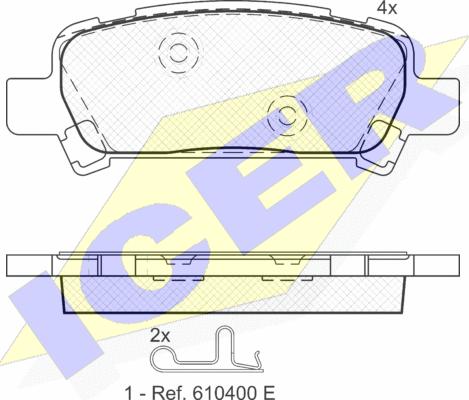 Icer 181736 - Kit pastiglie freno, Freno a disco autozon.pro