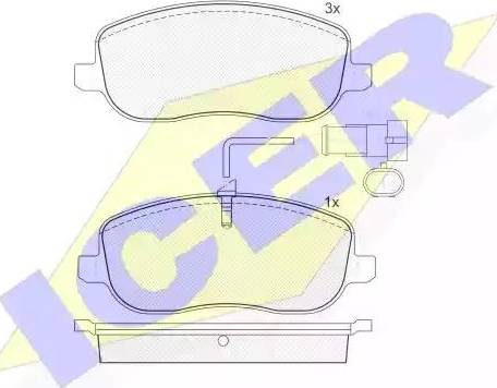 Icer 181732 - Kit pastiglie freno, Freno a disco autozon.pro