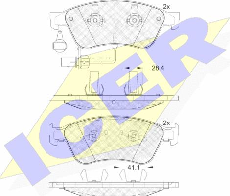 Icer 181725 - Kit pastiglie freno, Freno a disco autozon.pro