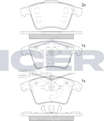 Icer LM1779 - Kit pastiglie freno, Freno a disco autozon.pro