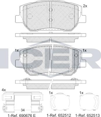 Icer 182441 - Kit pastiglie freno, Freno a disco autozon.pro