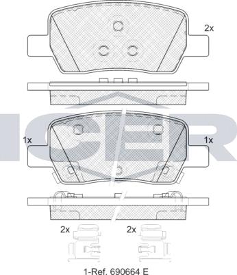 Icer 182442 - Kit pastiglie freno, Freno a disco autozon.pro