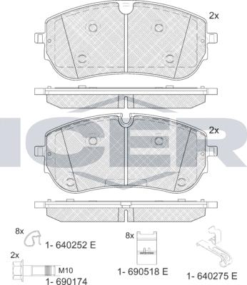 Icer 182451-208 - Kit pastiglie freno, Freno a disco autozon.pro