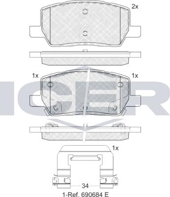 Icer 182461 - Kit pastiglie freno, Freno a disco autozon.pro